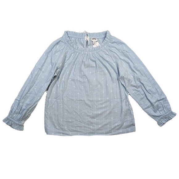 J Crew Light Blue Smock Neck Long Sleeve Blouse Size XS - NWT - Picture 1 of 6